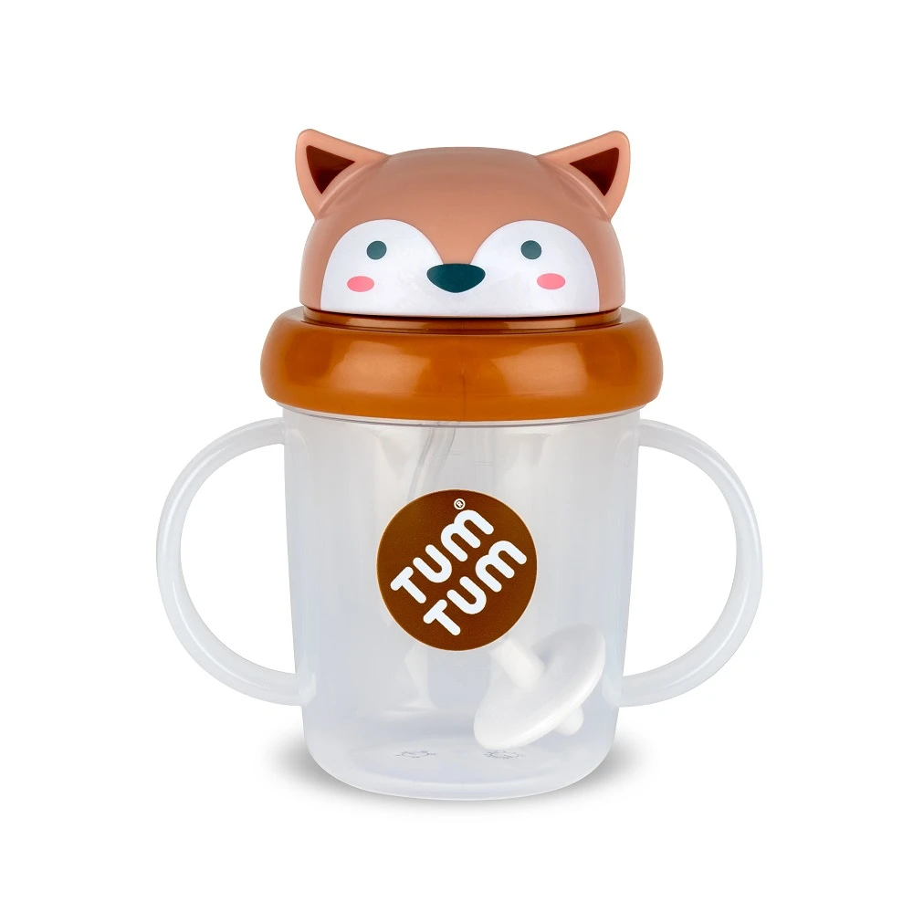 Tasse anti fuite + paille lestée Renard - V3