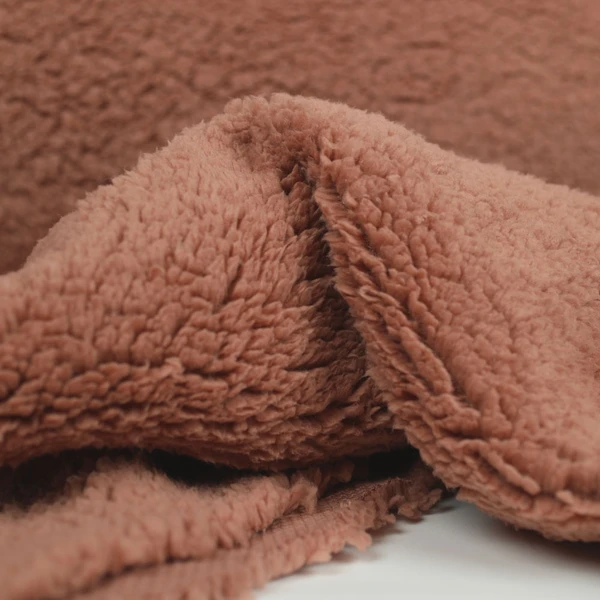 Tissu faux sherpa Teddy - café au lait | Tissu pour couture de gilets de berger, manteaux, doudous...