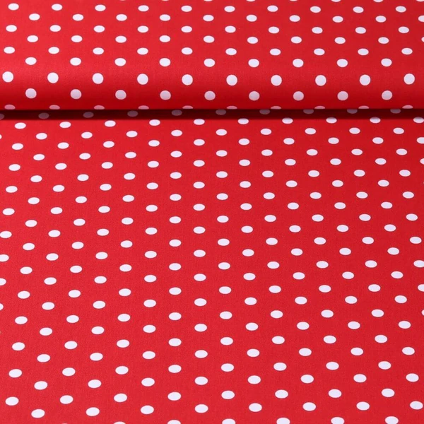 Popeline de coton Benno - Pois XL Rouge Blanc
