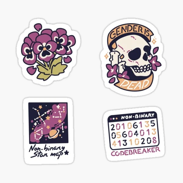 Mèmes non binaires - Feuille d'autocollants | Sticker