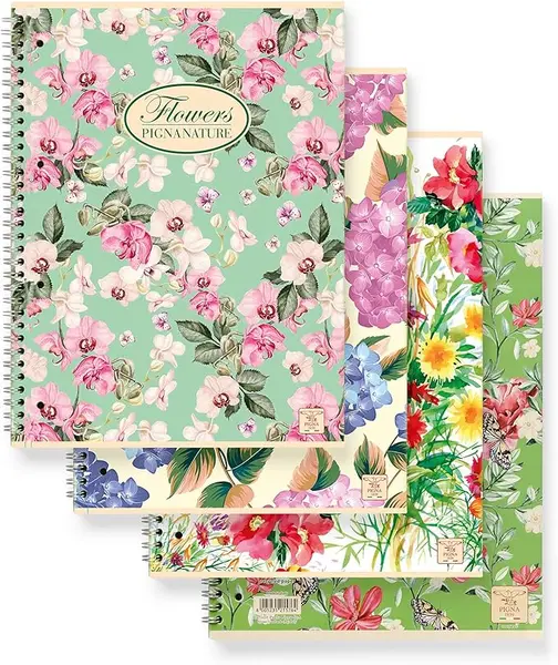 Pigna Nature Flowers Lot de 5 cahiers