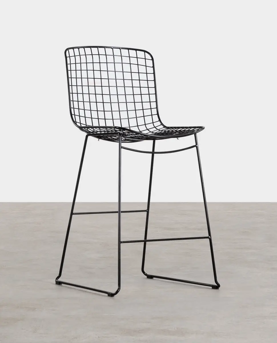 Tabouret Haut en Acier (66 cm) Dossier Haut Aras