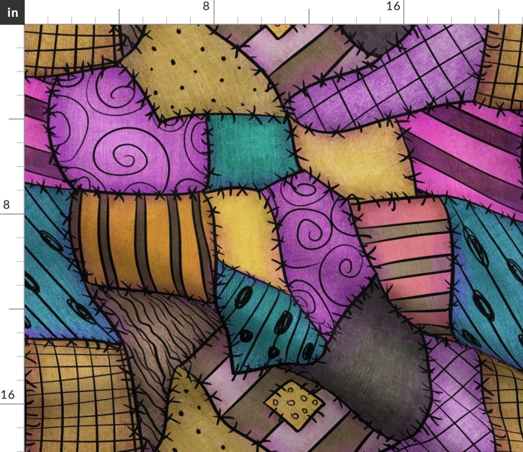 Patchwork Scraps Medium Fabric | Spoonflower