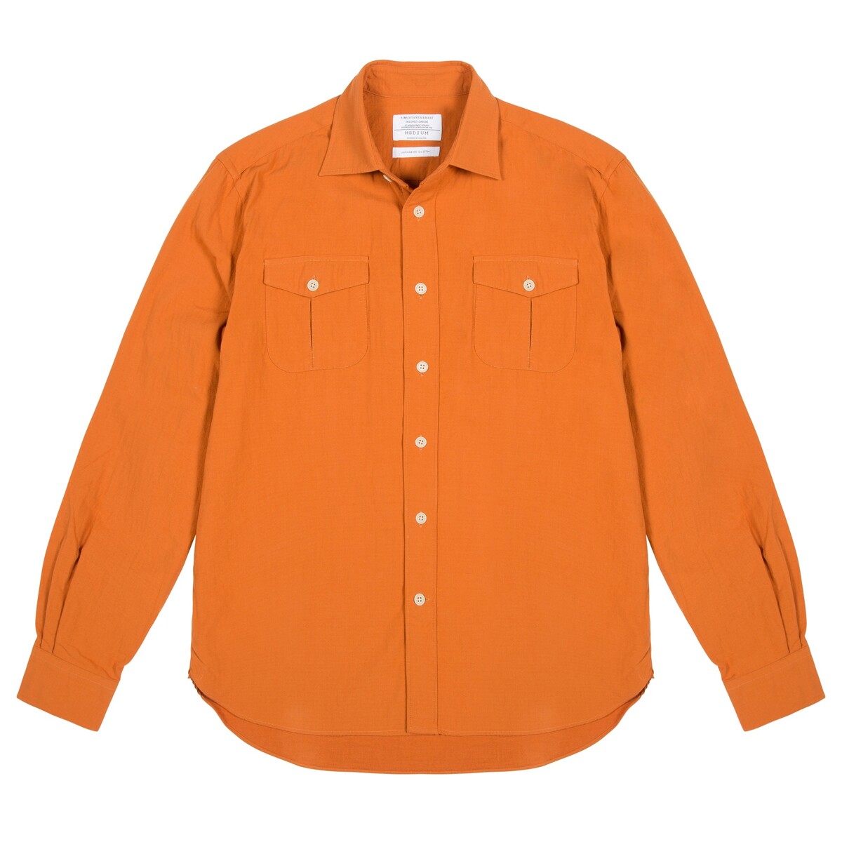 Burnt Orange Double Faced Cotton Overshirt