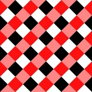 Harley Quinn style red black Fabric | Spoonflower