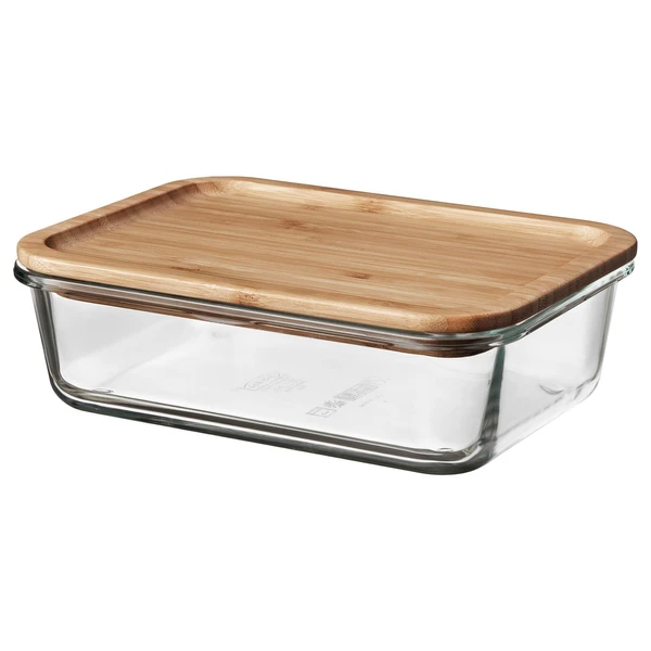 IKEA 365+ Boîte de conservation av couvercle - rectangulaire verre/bambou 1.0 l