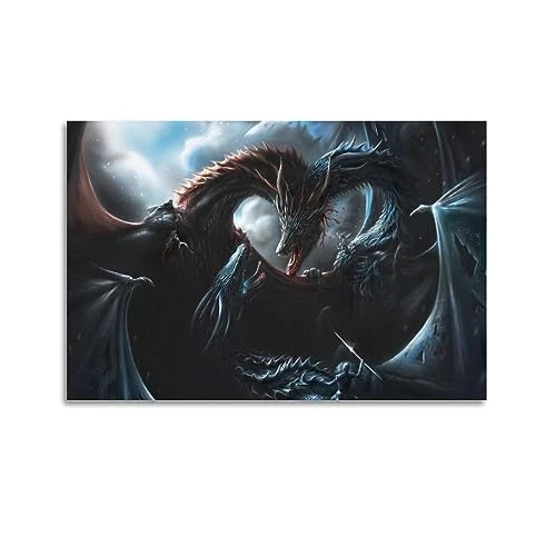 VZRSQZK Poster Game of Thrones Dragon - Peinture décorative sur toile - Décoration murale moderne pour chambre à coucher - 50 x 75 cm