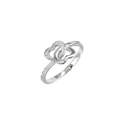 Bague argent 925 rhodié et oxyde de zirconium