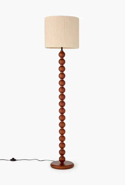 Lampadaire boule, 35xH152cm, en bois