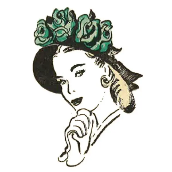 Modèle des années 1940, ensemble de chapeaux et bonnets - Chapeau 21 » (53 cm)