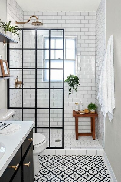 Parois de douche style industriel 