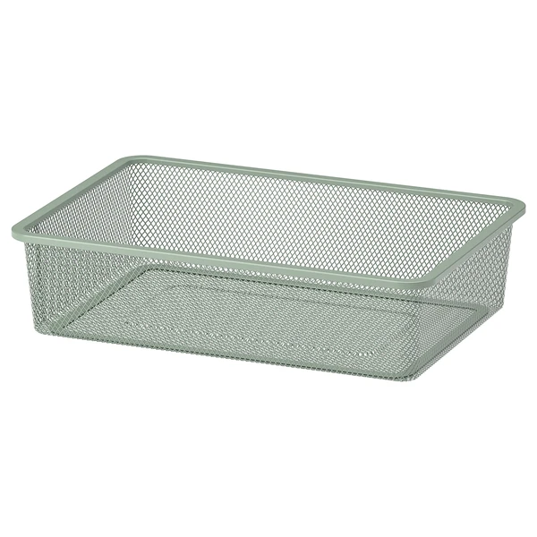 TROFAST Boîte de rangement en filet - gris vert clair 42x30x10 cm