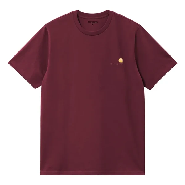 T-shirt American Script Coton Bio | Bordeaux