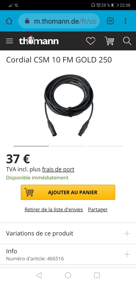 Cordial CSM 10 FM GOLD 250 – Thomann France