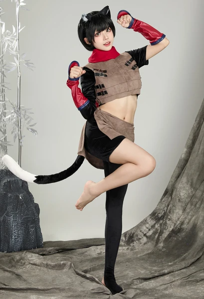 Gloutons et Dragons Izutsumi Costume de Cosplay Haut court et gilet assortis avec un tablier et un pantalon