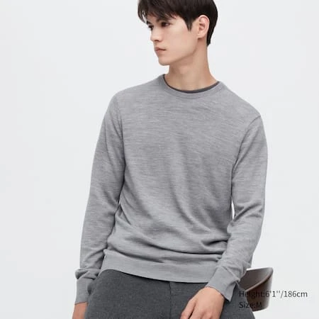 Pull 100 % Mérinos Extra Fin Col Rond | UNIQLO