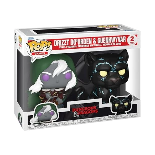 Funko Pop! Games: Dungeons &amp; Dragons - Drizzt &amp; Guenhwyvar 2 Pack - D&amp;D - Figurine en Vinyle à Collectionner - Idée de Cadeau - Produits Officiels