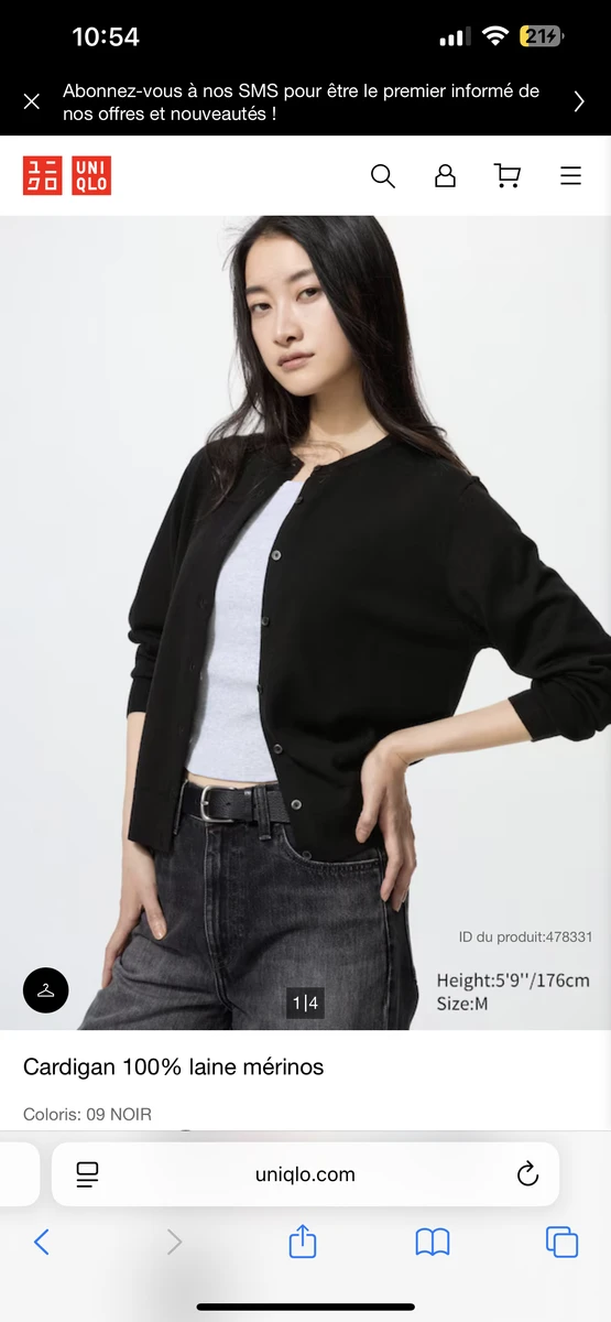 Cardigan 100% laine mérinos pour Femme | UNIQLO FR