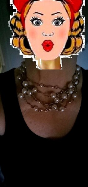 Authentique collier perles blanches Biche de Bère 6 rangs