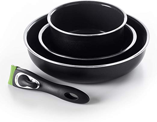 Wok Amercook AmVegan Chef 28 Cm - Revêtement Céramique Antiadhésif à L'huile D'olive, Compatible Induction, Four Et Air Fryer, Vert Olive