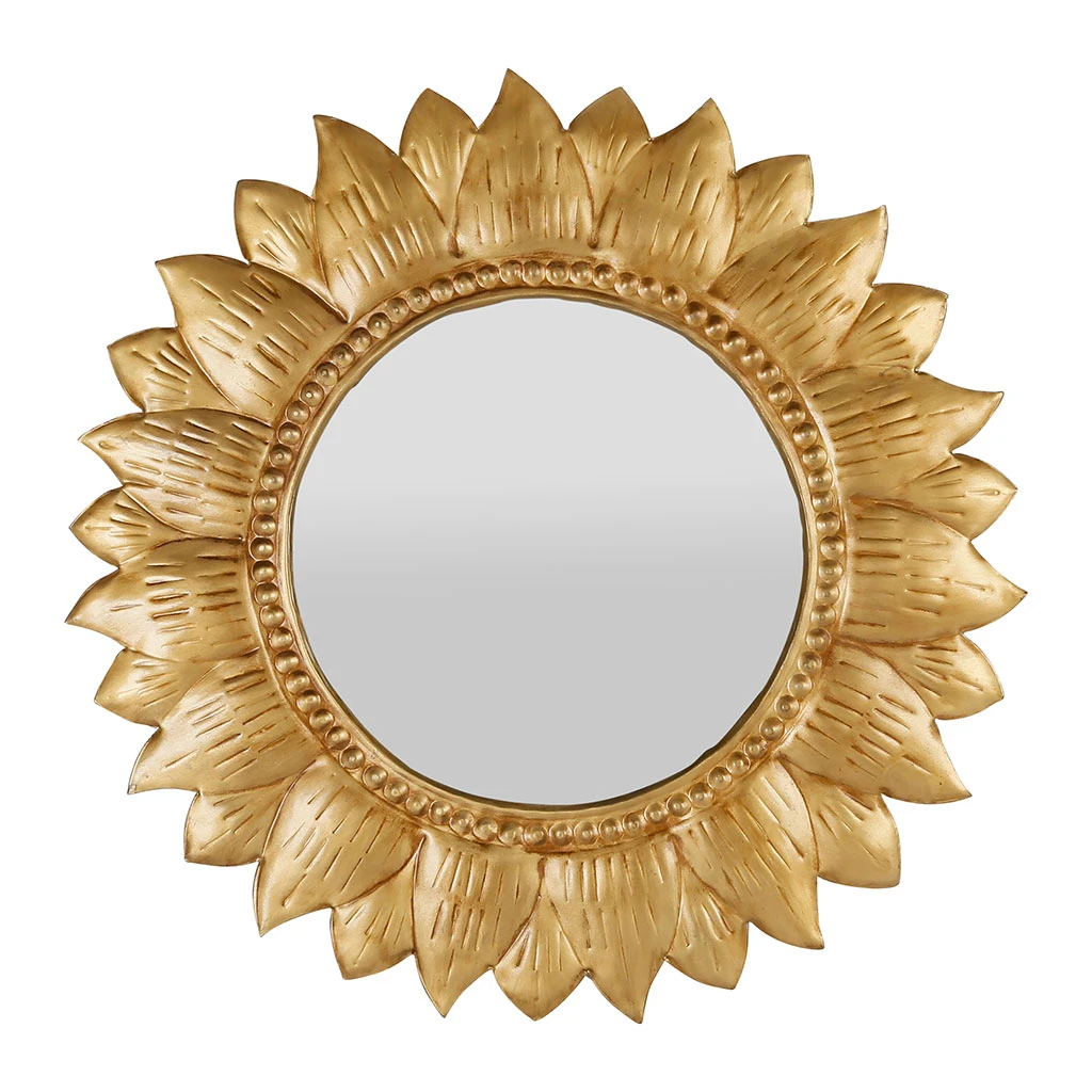 Miroir en fer doré d40cm - aureol