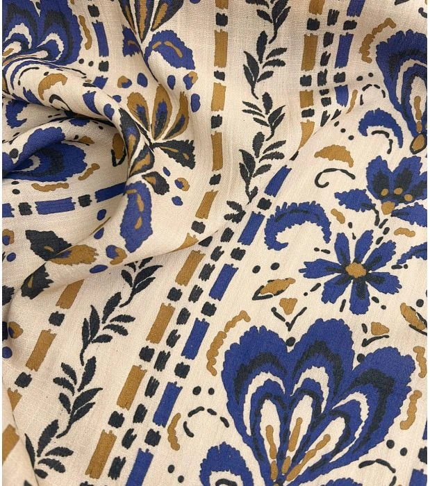 Tissu crêpe viscose -Acanthes Flowers
