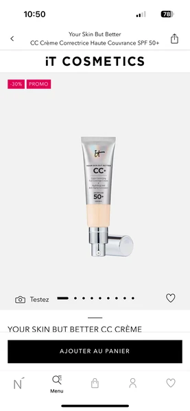 IT Cosmetics  Your Skin But Better  CC Crème Correctrice Haute Couvrance SPF 50+  CC crème » achetez en ligne | Nocibé