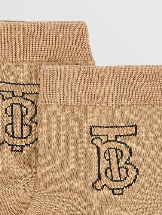 Chaussettes en intarsia Monogram (Beige D'archive) | Burberry