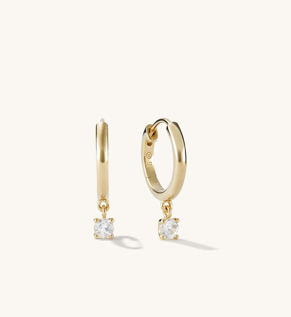 Round Topaz Hoops: Handcrafted in 18k gold vermeil | Mejuri