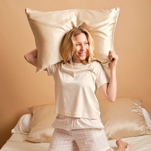 Taie d'oreiller en pure soie de mûrier 100% biologique 22 momme