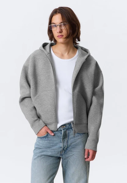 SIMON SCUBA ZIP - Sweat zippé - grey melange dusty