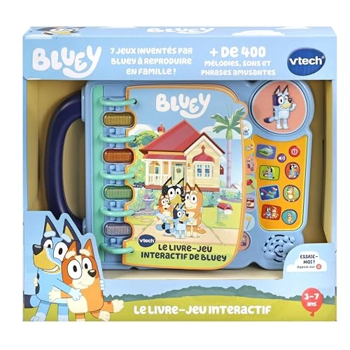 VTech – Bluey – Mon Livre-Jeu Interactif, Livre Éducatif Enfant, Jouet Bluey – 3/7 Ans – Version FR