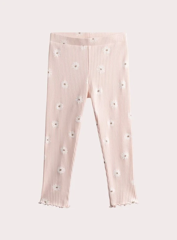 Legging rose clair à imprimé fleuri pour fille