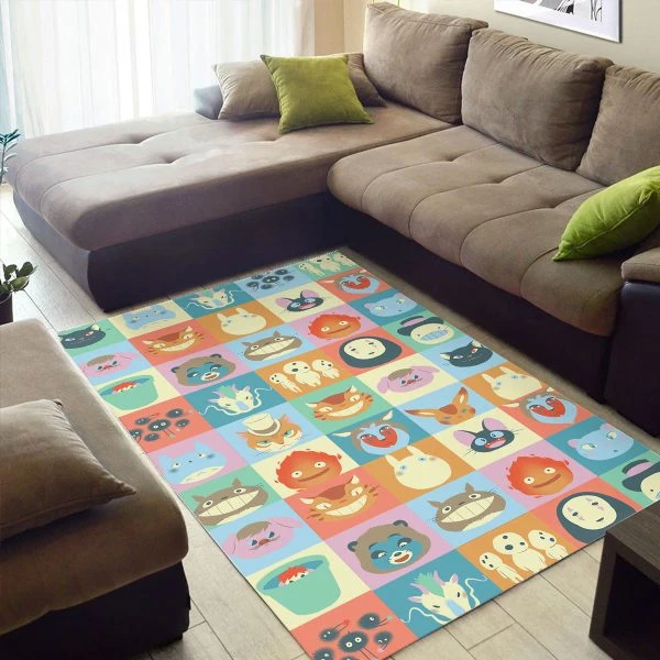 Studio Ghibli Main Characters Rug - Ghibli Merch Store - Official Studio Ghibli Merchandise