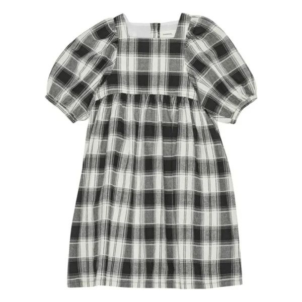 Robe Alva Carreaux Coton Bio | Noir