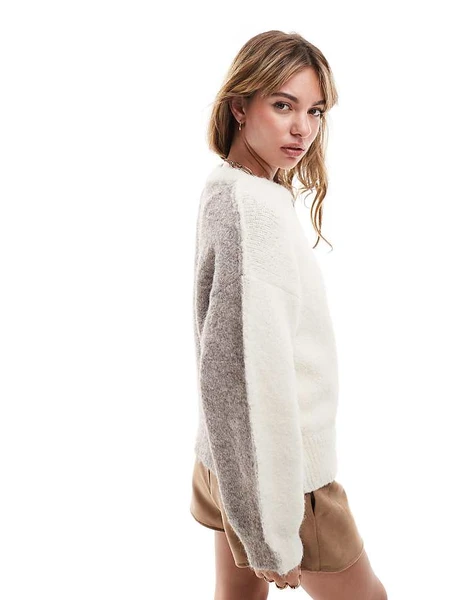 ASOS DESIGN - Gilet color block à col ras de cou - Neutre