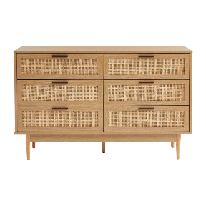Commode bois et cannage 