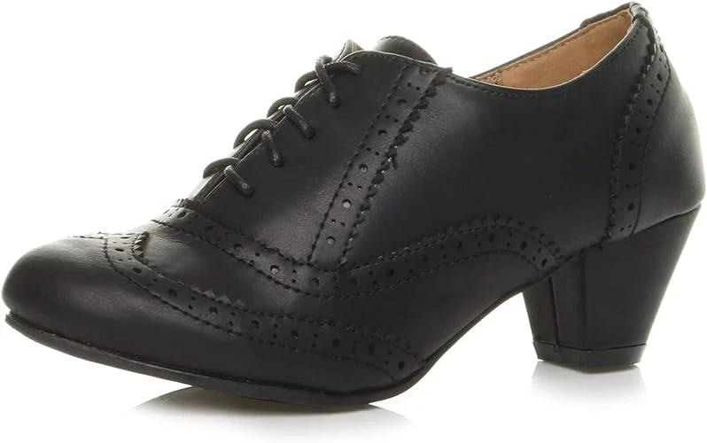 Ajvani Femmes talon moyen découper lacets richelieu bottines bottillons pointure