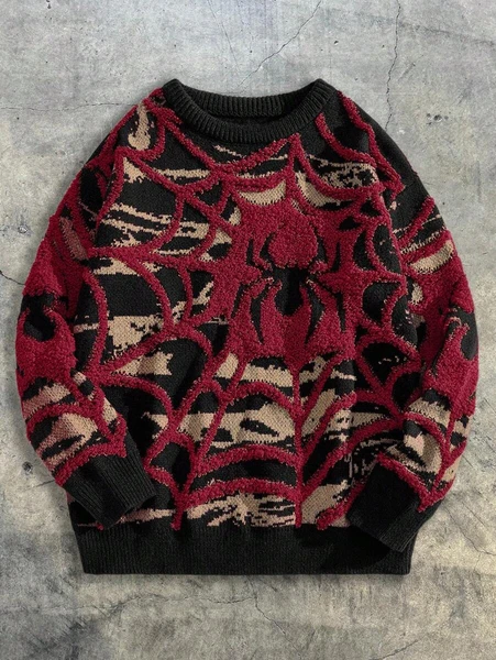 AXEPEAK Pull décontracté à col rond et manches longues avec détail graphique, style streetwear | Mode en ligne | SHEIN FRANCE