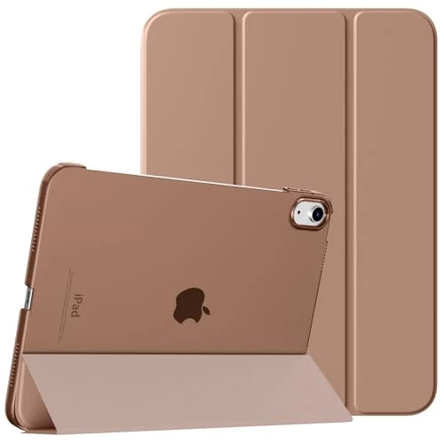 TiMOVO Coque Compatible avec iPad (A16) 11ème Génération 11 Pouces 2025/iPad 10ème Génération 10,9 Pouces 2022, Légère Housse Arrière Translucide en PC avec Réveil/Sommeil Auto, Lait Café