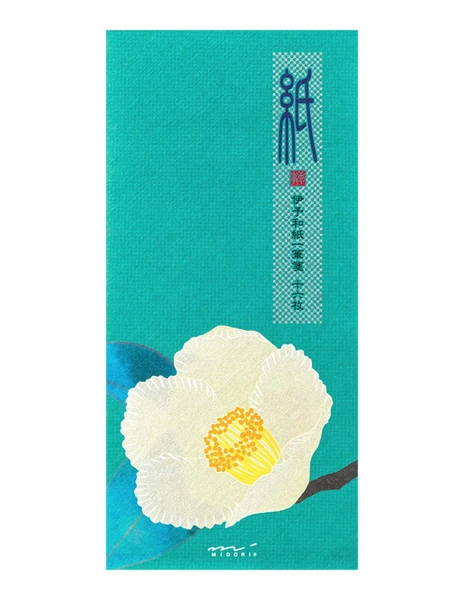 Papier à lettre washi vertical - [Été] Camellia - Midori