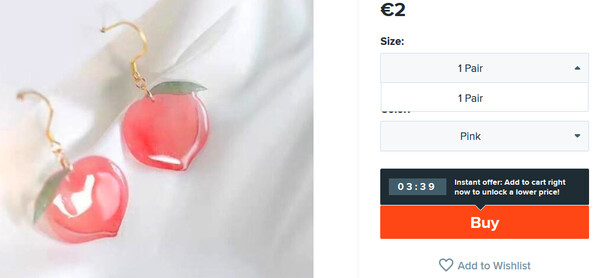 Peches résine boucles d'oreilles 