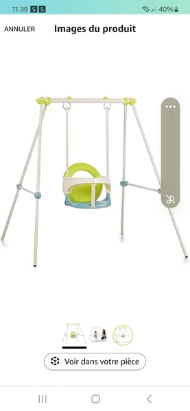 Smoby - Portique Métal Baby Swing - Balançoire Bébé - Intérieur/Extérieur - Hauteur 118 cm - Dès 6 Mois - 830304