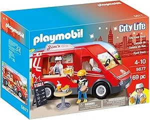 Playmobil 5677 Food Truck - City Life - avec Deux Personnages, Un Camion de Cuisine de Rue entièrement équipée, Une Table et des Accessoires - Dès 4 Ans