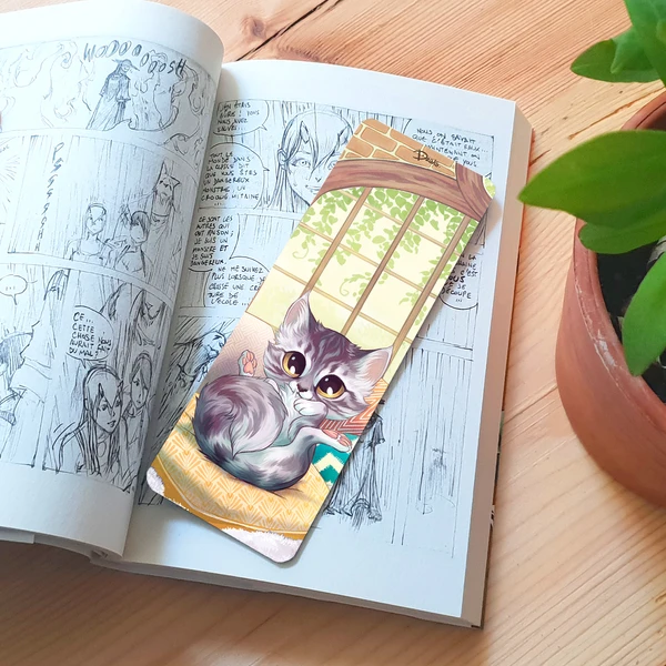 Marque-Page Poche • Chat Gris