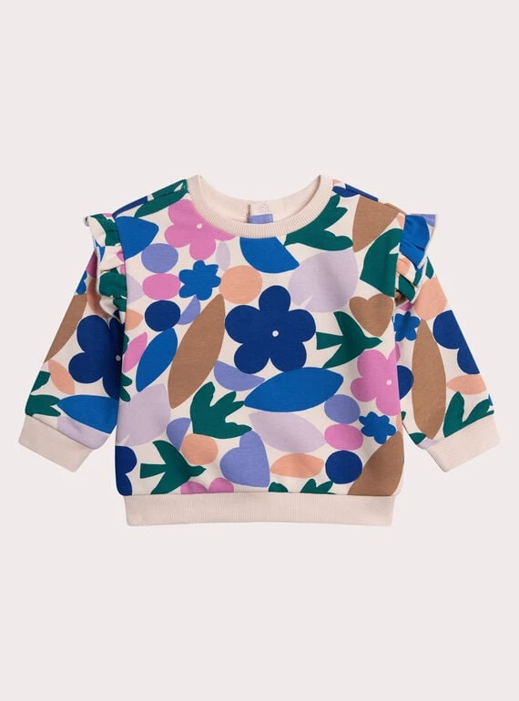 Sweat-shirt fleuri pour bébé fille