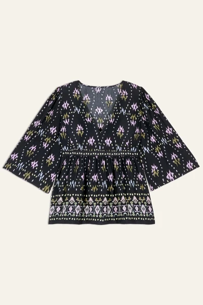 Blouse Encolure V Narry Bleu // ba&sh BE