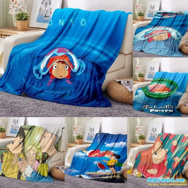 Best Ghibli Ponyo Blanket New Collection 2024 | Ghibli Merch Store
