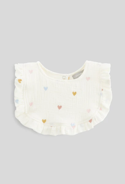 Plastron bébé brodé coeur
