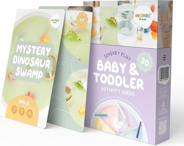 Inspire My PLAY - Lot de 30 cartes d'activités sensorielles pour bébé et enfant - Inspiration pour les activités de jeu créatives - Cartes sensorielles pour l'apprentissage des bébés